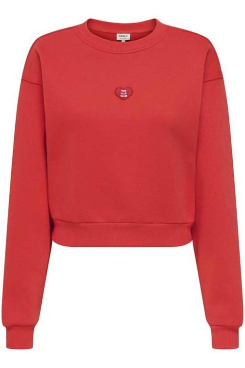 Onlevisa Pamuklu Regular Fit Bisiklet Yaka Bayan Sweat 15358296 KIRMIZI