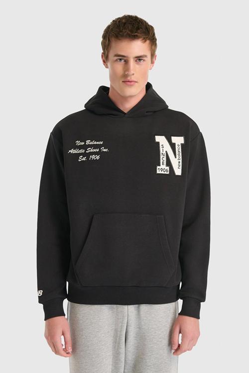 NB Lifestyle Pamuklu Oversize Fit Logolu Kapüşonlu Unisex Sweat 0UNH3534BK SİYAH