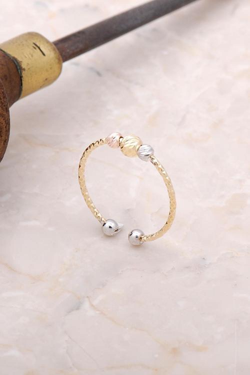 Dorica Altın Yaldızlı Gümüş Yüzük 3008