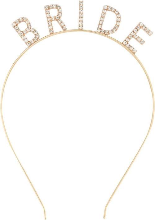 BFS   Altın Gold Renk Bekarlığa Veda Kristal Taş Bride Tacı İthal 16x10 cm