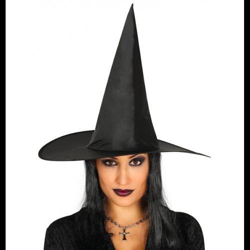 BFS Yetişkin Boy Siyah Cadı Şapkası ve Uzun Siyah Cadı Peruğu