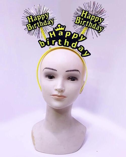 BFS Nessiworld Happy Birthday Püsküllü Neon Sarı Renk Doğum Günü Tacı 22x19 cm