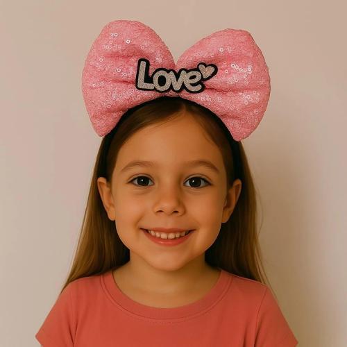 BFS  LED Işıklı Love Yazılı Fuşya Fiyonk Taç – Kız Çocuk Parti Tacı