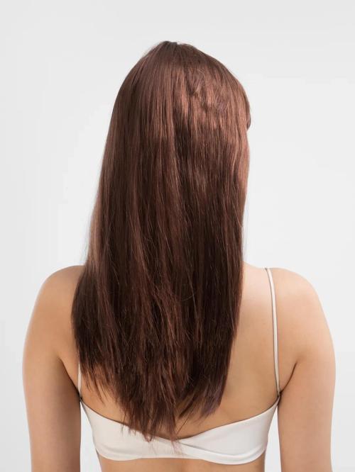 BFS   Kahve Renk Uzun Düz Parti Peruğu - Uzun Kahverengi Peruk