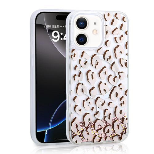 Apple iPhone 11 Kılıf Sıvılı Simli Baskılı Şeffaf Arka Yüzey Zore Mossa Silikon Kapak