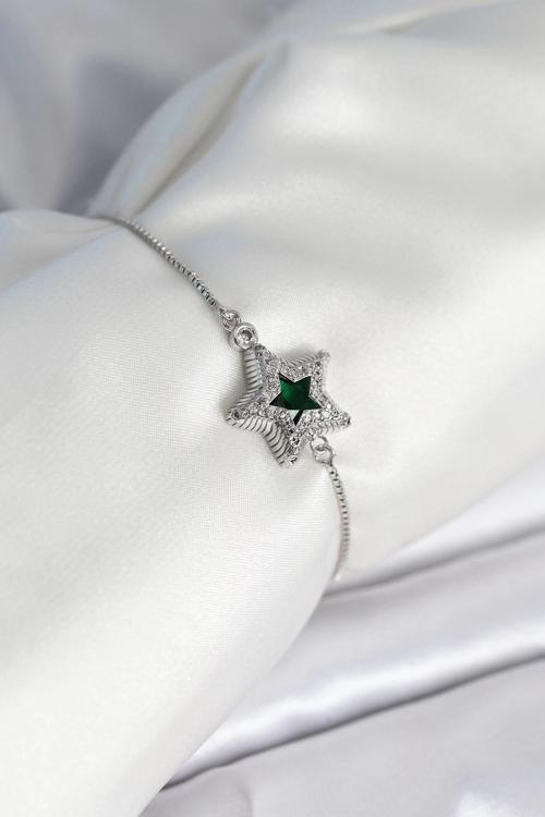 BFS Yıldız Model Asansörlü Gümüş Renk Kadın Bileklik