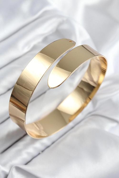 BFS Pirinç Sarmal Model Gold Renk Pazu Bileklik