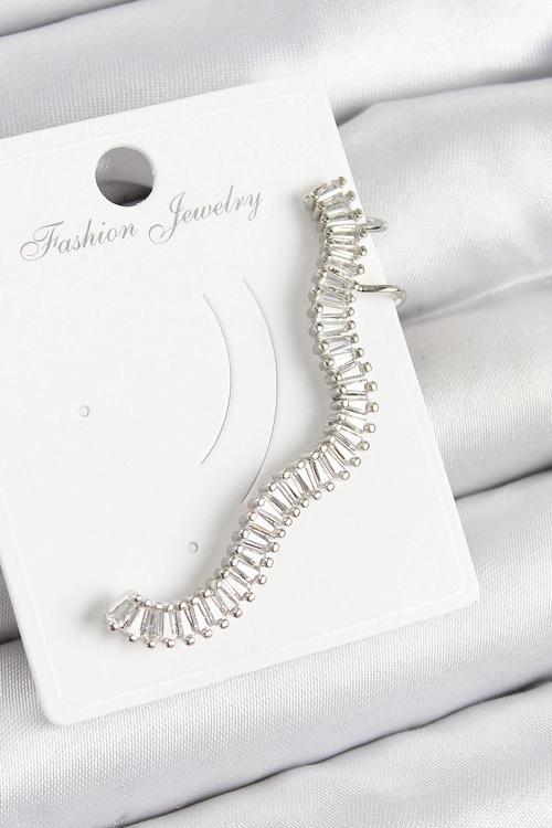 BFS Pirinç Su Yolu Model Gümüş Renk Sağ Kıkırdak Küpe