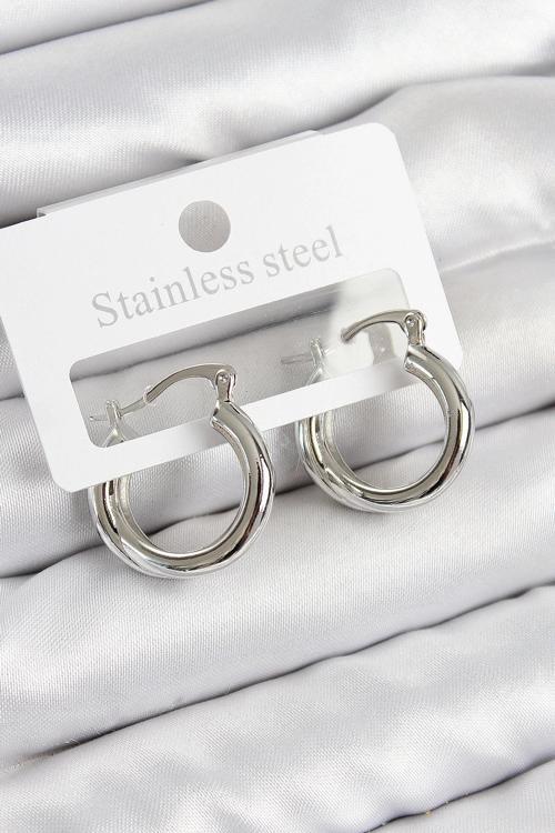 BFS Pirinç Halka Model Gümüş Renk Kadın Küpe