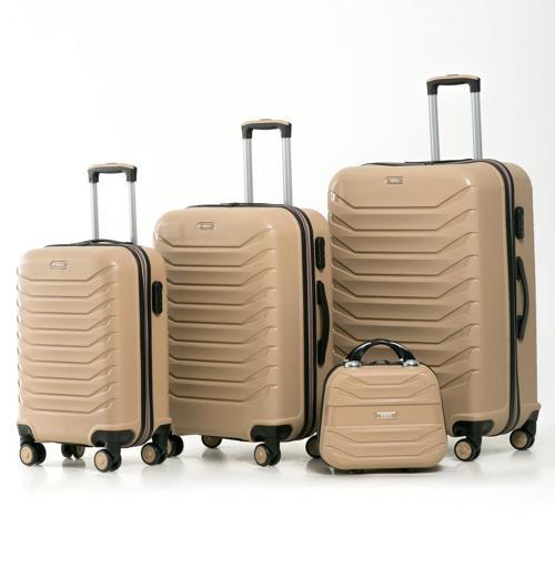 YEFA PP Polipropilen Kırılmaz Kabin & Orta & Büyük ve Makyaj Boy 4'lü Valiz Seti