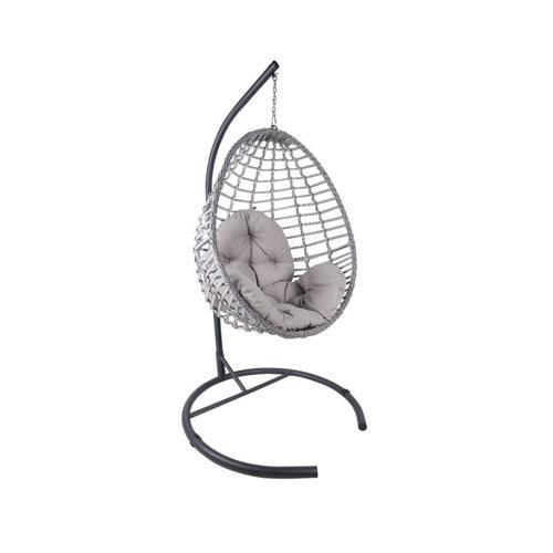 Royal Tek Kişilik Rattan Hamak Salıncak (Minder Hediyeli) Antrasit