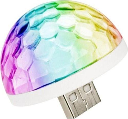 Müziğe ve Sese Duyarlı USB Girişli Araç Içi Mini Disko Topu Parti