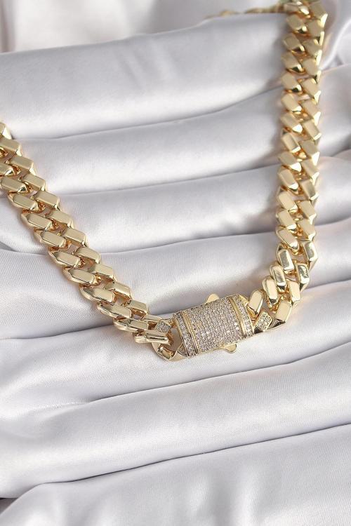 BFS Pirinç Gold Renk VIP Exclusive Seri Gurmet Model Kadın Kolye