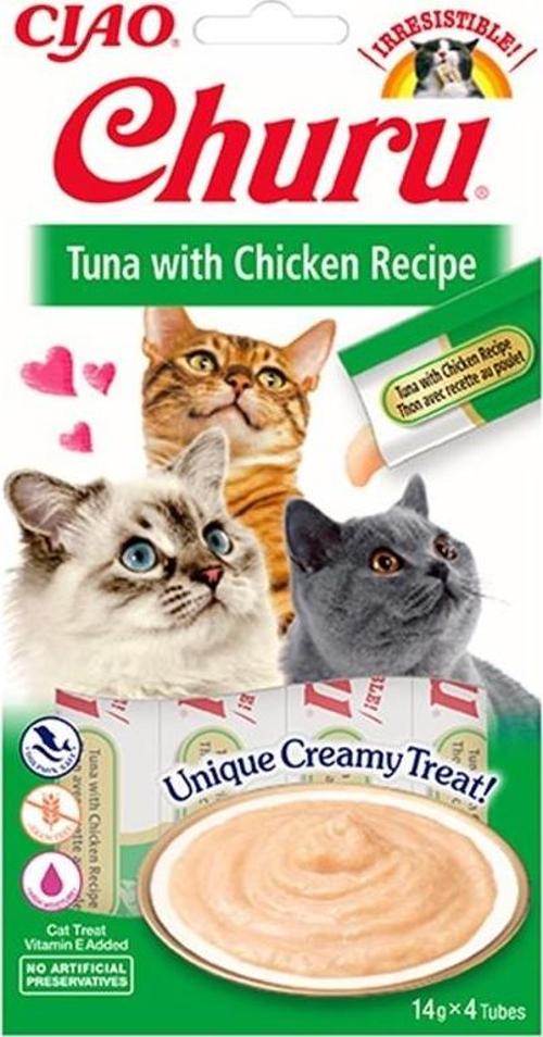 Churu Cream Ton Balıklı ve Tavuklu Kedi Ödül Kreması 4 X 14 G