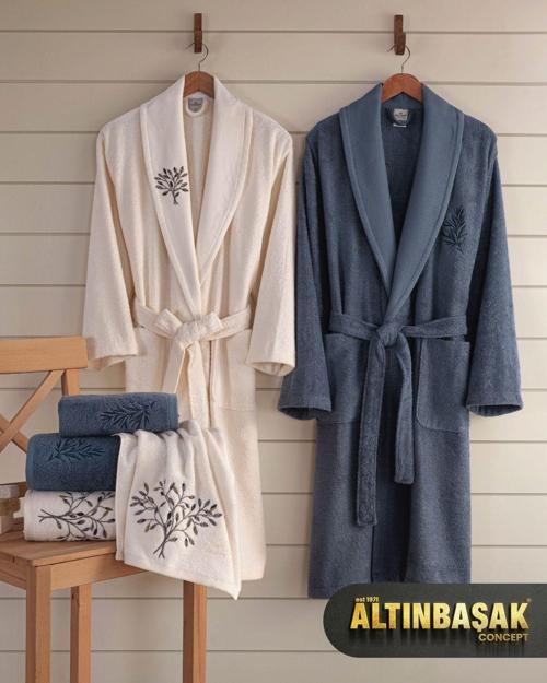 3D Nakışlı Bambu Aile Bornoz Seti ( %40 Bambu lifi içerir )