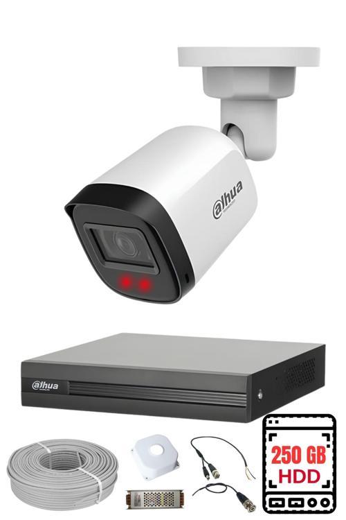 DAHUA 1 Kameralı Gece Görüşlü Su Geçirmez FULL HD Güvenlik Kamerası Seti 250GB