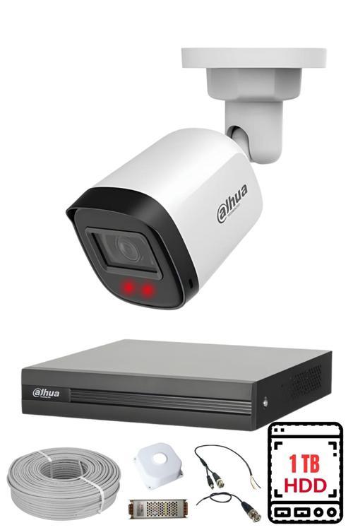 DAHUA 1 Kameralı Gece Görüşlü Su Geçirmez FULL HD Güvenlik Kamerası Seti 1TB