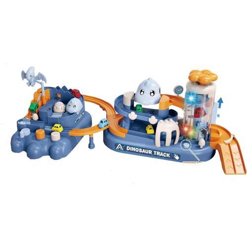 2in1 Arabalı Dinozor Temalı Yarış Pisti Raylı Parkur Macera Oyuncağı