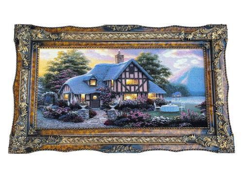 Hobbit Evi Adlı İran Tebriz Halı Tablo 123x75cm - Duvar Halı Kilim Tablo