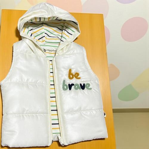 BRAVE KAPÜŞONLU KAPİTONELİ YELEK - Ekru - 12 Ay Ekru