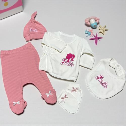 KIZ BASKILI BEŞLİ HASTANE ÇIKIŞI - CH1032-Pembe-0 - 3 Ay Pembe