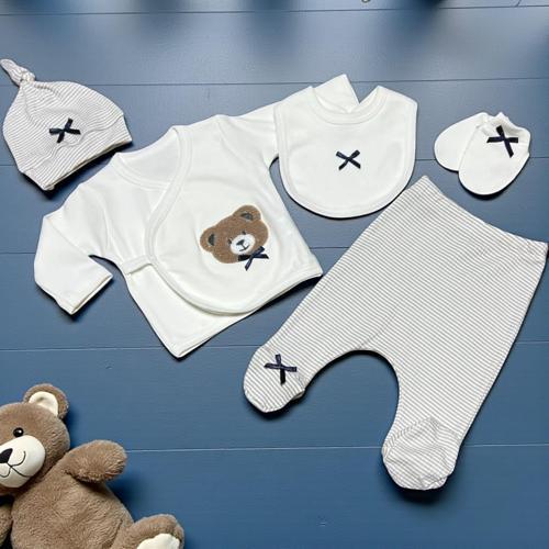 AYICIK GARNİLİ BEŞLİ HASTANE ÇIKIŞI - CH1034-Gri-0 - 3 Ay Gri