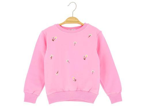 KÜÇÜK PAPATYALAR NAKIŞLI İKİ İPLİK ŞARDONLU SWEATSHIRT - Pembe - 3 Yaş - ERL50686.0-Pembe-3 Yaş Pembe