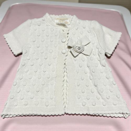 PONPONLU YAKA FİYONK DETAYLI TRİKO HIRKA - LY3006-Krem-9 - 12 Ay Krem