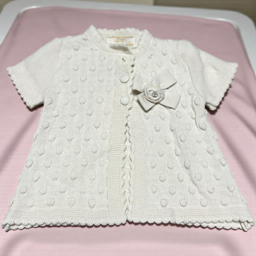 PONPONLU YAKA FİYONK DETAYLI TRİKO HIRKA - LY3006-Krem-6 - 9 Ay Krem