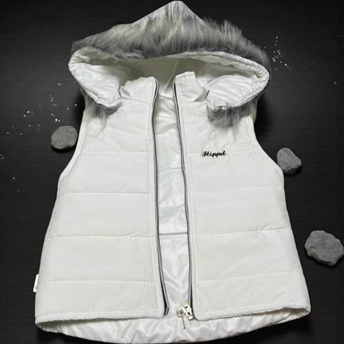 YAKASI KÜRKLÜ KAPÜŞONLU YELEK  - Beyaz - 4 Yaş BEYAZ