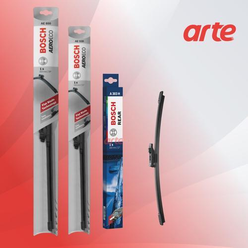 Volkswagen Tiguan Kas. 2022 - Ağu. 2023 Uyumlu Ön Ve Arka Silecek Takımı | Aeroeco Serisi| 3'lü Set |