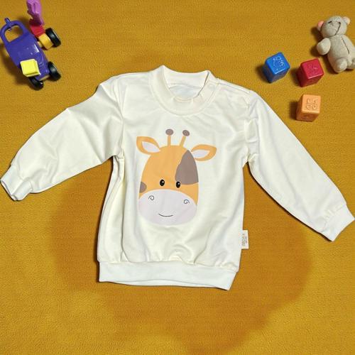 ZÜRAFA KULAKLI İKİ İPLİK SWEATSHIRT - NEC223062-Ekru-6 - 9 Ay Ekru