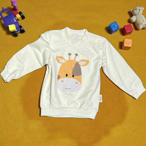 ZÜRAFA KULAKLI İKİ İPLİK SWEATSHIRT - NEC223062-Ekru-9 - 12 Ay Ekru