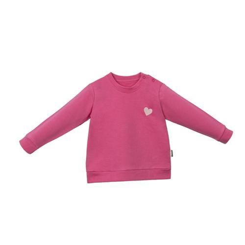 LITTLE HEART NAKIŞLI İKİ İPLİK KIZ SWEATSHIRT - NEC231231-Fuşya-1 - 2  Yaş Fuşya