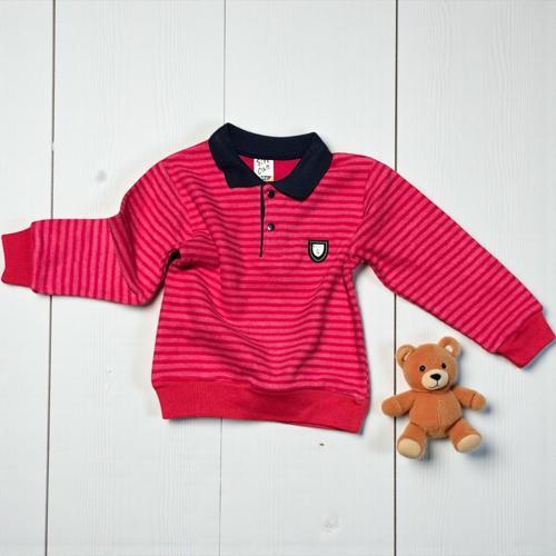 ÇİZGİ DOKULU YAKALI ÖRME SWEATSHIRT - SRN001-Kırmızı-6 - 7 Yaş KIRMIZI