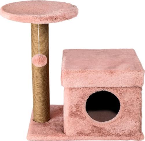 39x72x80 cm Kedi Oyun Evi ve Tırmalama Platformu Pembe
