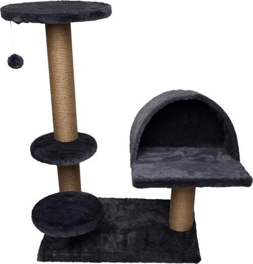 65x87x87 cm Kedi Oyun Evi ve Tırmalama Platformu Gri