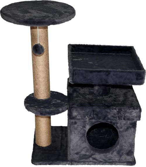 39x72x87 cm Kedi Oyun Evi ve Tırmalama Platformu Gri