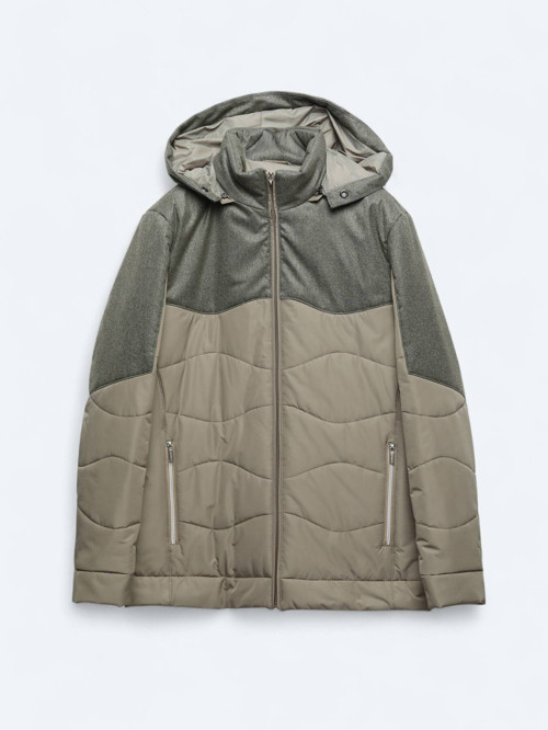Vizon Regular Fit Kapüşonlu Casual Dokuma Mont