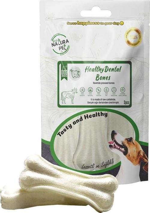 Eco Natura Pet Healty Dental Bones Beyaz Pres Kemik 13Cm 3Lü 180Gr