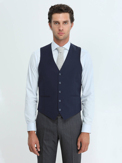 Saks Slim Fit Kelebek Yaka Klasik Yelek