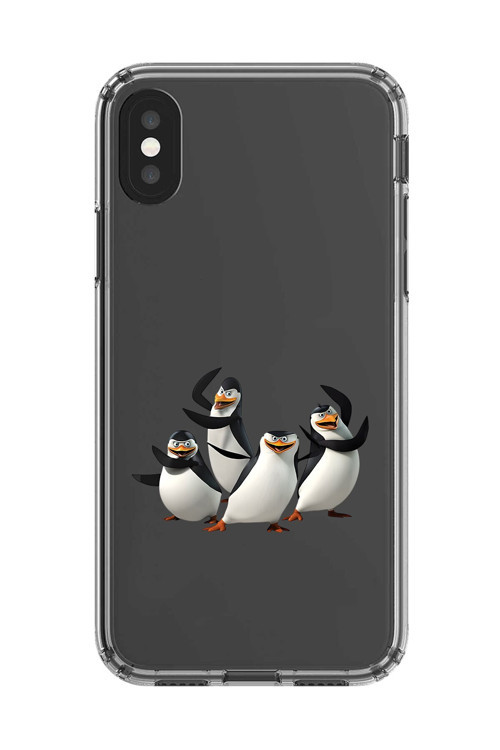 İphone Xs Max Uyumlu Şeffaf Kılıf Cartoon Madagaskar Penguenleri 8 Tasarımlı