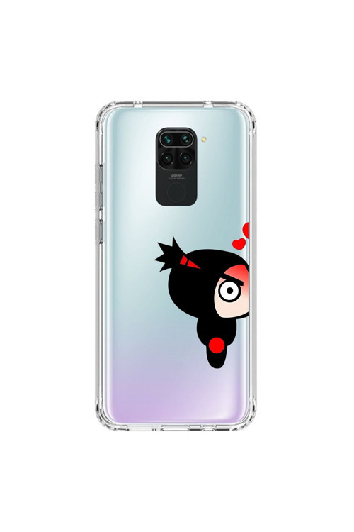 Xiaomi Redmi Note 9 Uyumlu Şeffaf Kılıf Couple Pucca 1 Tasarımlı