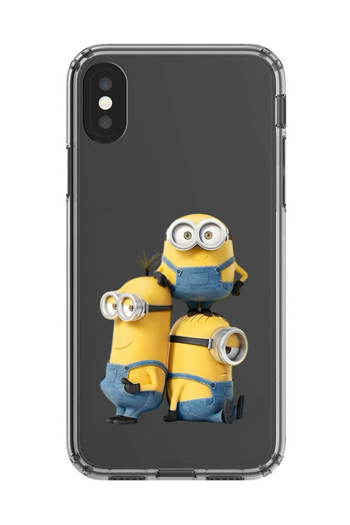 İphone Xs Max Uyumlu Şeffaf Kılıf Cartoon Minions 10 Tasarımlı