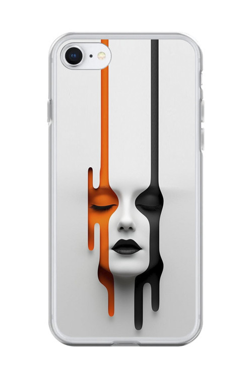 İphone 7 Uyumlu Şeffaf Kılıf Estetik Yüz Tasarımlı