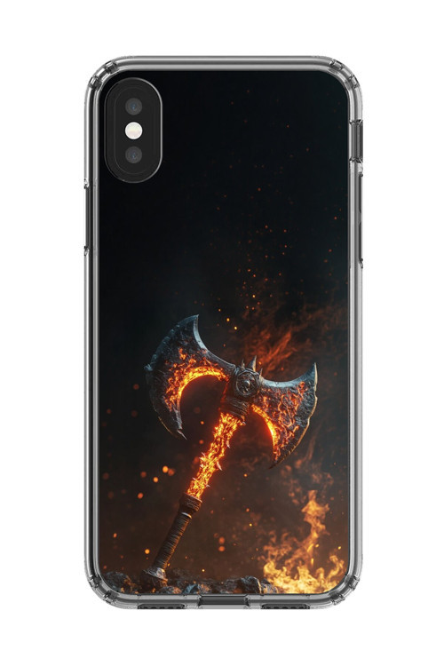 İphone Xs Max Uyumlu Şeffaf Kılıf Balta Tasarımlı