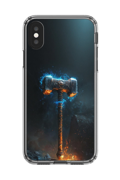 İphone Xs Max Uyumlu Şeffaf Kılıf Çekiç Tasarımlı