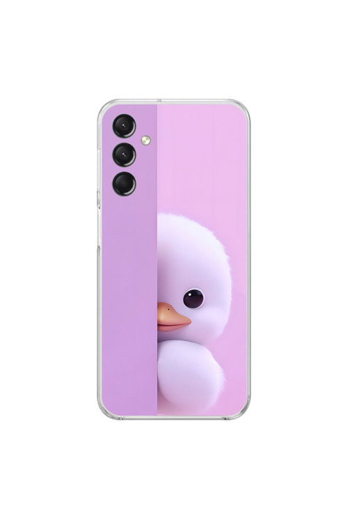 Samsung Galaxy A24 Uyumlu Şeffaf Kılıf 3 Peluş Ördek Tasarımlı