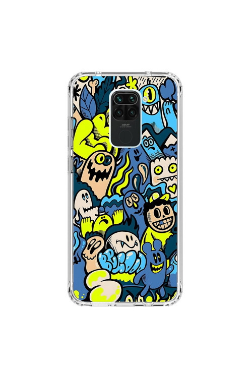 Xiaomi Redmi Note 9 Uyumlu Şeffaf Kılıf Graffiti 11 Tasarımlı