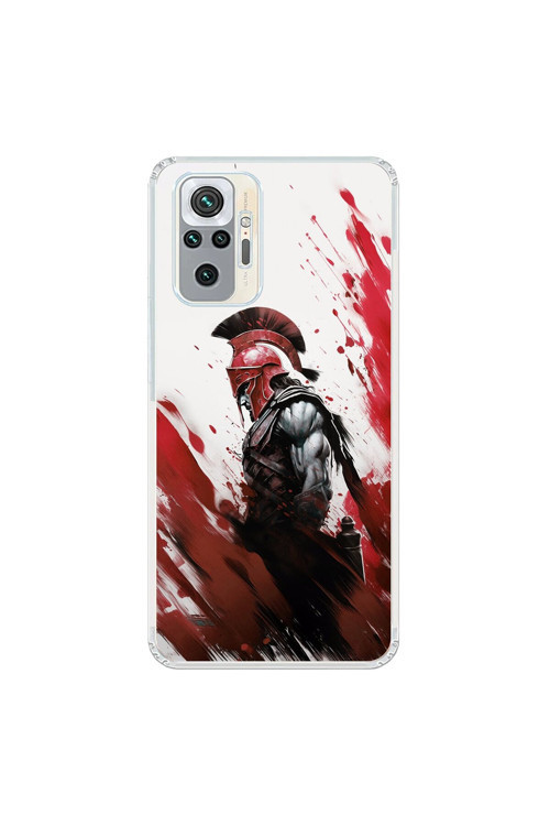Xiaomi Redmi Note 10 Pro Uyumlu Şeffaf Kılıf Spartan 1 Tasarımlı